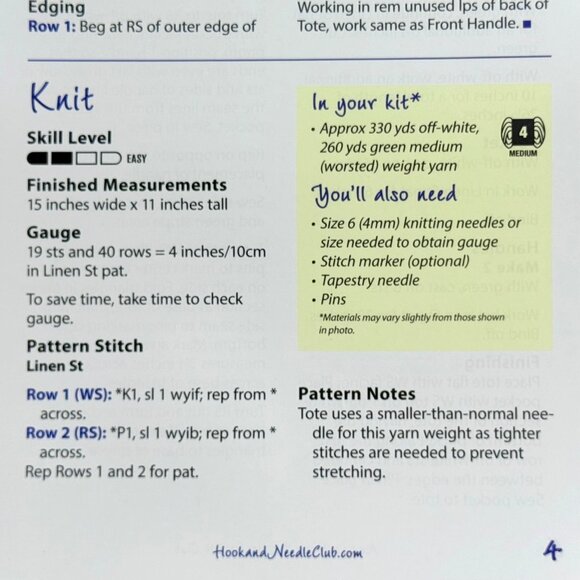 Annies Hook & Needle Kit Club Crochet Classic Tote Bag Kit - New - Picture 8 of 8